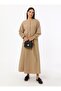 Linen Blended Hijab Dress with Placket Detail on the Front - Beige - Benin - 7