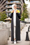 Plain Hooded Collar Women's Anthracite Robe - 4132 - 3