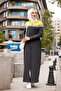 Plain Hooded Collar Women's Anthracite Robe - 4132 - 4
