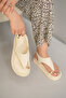 Nova Women's Cream Leather Casual Ring Toe Sandals - 3