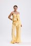 Selina Tie Detail Top Wide-Leg Trousers Woven Linen Two-Piece Set - 2