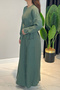 Belt Metal Gold Buckle Passion Dress with Metal Buttons on the Bottom 5735 Tourmaline Green - 2