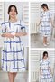 Buttoned Belted Wrap Fabric Blue Eid Girl's Dress Aby194 - 2