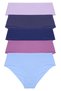Women's Panties High Waist Bikini 5 Pack Cotton Lycra Indigo - 2