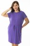 Women's Large Size Purple Tunnel Waist Lace-Up Low Sleeve Tunic Dress 65N36919