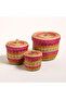 Tam Dao Fuchsia - Yellow Seagrass Basket 18X15 cm - 6