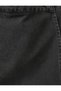 Women's Anthracite High Waist Double Breasted Jean Shorts Skirt Without Lycra - 6