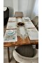 French Lace American Set with Linen Texture -8 People, 9 Pieces - 4