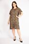 Women's Cobalt Blue Plus Size Crew Neck Skirt Layered Dress 65n36294 - 6