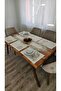 French Lace American Set with Linen Texture -8 People, 9 Pieces - 5