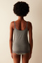 Cotton Trim Anthracite Cami Undershirt - 3