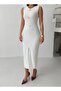 Women's Black Sun Button Detailed Summer Dress - 2