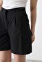Black High Waist Loose Cut Pocket Shorts - 4