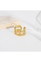 Double Spiral Model Gold Color Adjustable Women's Ring - 4