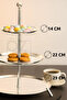 Large Footed 18/10 Stainless Steel 3 Tier Presentation Stand Metal Footed Presentation Stand - 3