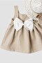 Hat Gingham Patterned Bow Flexible Baby Girl Dress - 4