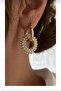 Pearl Jewelled Hoop Earrings - 3
