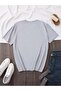 Women's Gray Like a Flower Printed Oversize T-Shirt - 2