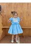 Defne Blue Bow Vintage Baby Girl Dress, birthday dress, photo shoot dress, suitable for ages 0-7 - 2