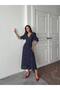 Polka Dot Button Midi Dress - 4