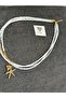 Dd46 Colorful White Triple Gold Starfish Heart Charm 3 Layered Design Necklace - 4