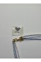 Dd44 Blue White Triple Gold Starfish Layered Design Necklace with Heart Charm - 5