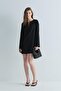 Black Karla Lace-Up Linen Dress - 7