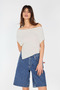 Kayak Neck Cream Top - 2