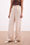 بنطلون ساتان فضفاض بجيوب - بيج - 5