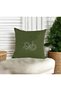 Velvet Fabric Green Snake Pattern Embroidery Embroidered Decorative Throw Pillow Cover 45X45 - 2