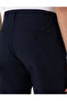 Navy Blue Carrot Fit Linen Blended Elastic Waist Lace up Canvas Trousers 50308073-Vr033 - 6