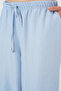 Women's Wide Leg Linen Trousers 6735 - Blue - 5