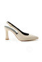 Women's Beige Patent Leather Pointed Toe Back Strap Stiletto Heel Open Daily Elegant Comfortable Heeled Shoes - 4