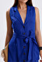 Leona 100% Linen Front Button Belted Long Dress