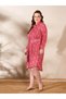 Plus Size Floral Print Knee Length Shirt Dress - 3