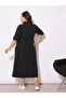 Plus Size Collared Buttoned Midi Dress with Belt - 5