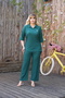 Women's Daily Shirt-Collar Pants Suit - Tie-Dye Fabric