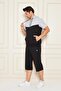 Men's Cotton Hooded Capri Suit Gray / Black 7501-G.S. - 4