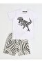 طقم شورت دينو منقوش باللون الأسود - 2