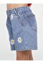 Daisy Embroidered Girl's Denim Shorts