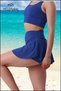 Women's Blue Sports Skirt with Shorts – Built-In Shorts, Pockets, High Waist, Pool & Beach Compatible Elt1107 - 4