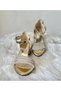 Open Front Stone Heeled Children's Shoes. - 2
