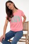 Women's Pink Crew Neck T-Shirt 50305842-Vr041 - 3