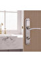 Wc Bathroom Door Handle Nickel Inox Mirrored Right Left Suitable Lockable Interior Exterior Toilet Door 2 Sets - 4