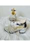 Open Front Stone Heeled Children's Shoes.