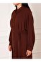 Plus Size Buttoned Aerobin Hijab Dress - Bitter Brown - Alia - 3