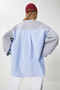 Oversize Shirted Sweatshirt Gray Blue Ldp0013 - 3