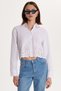 Women's Slim Fit Slim Fit Long Sleeve White Shirt with Waist Detail - 4