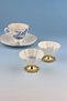 Blue English 2 Pcs Metal Foot Porcelain Turkish Delight Bowl - 2