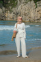 Women's Seersucker Suit White - 4